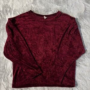 Free People burgundy velvety velour crop top small good condition Whimsygoth Y2K